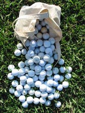 golf balls in bag