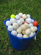 golf balls in bucket